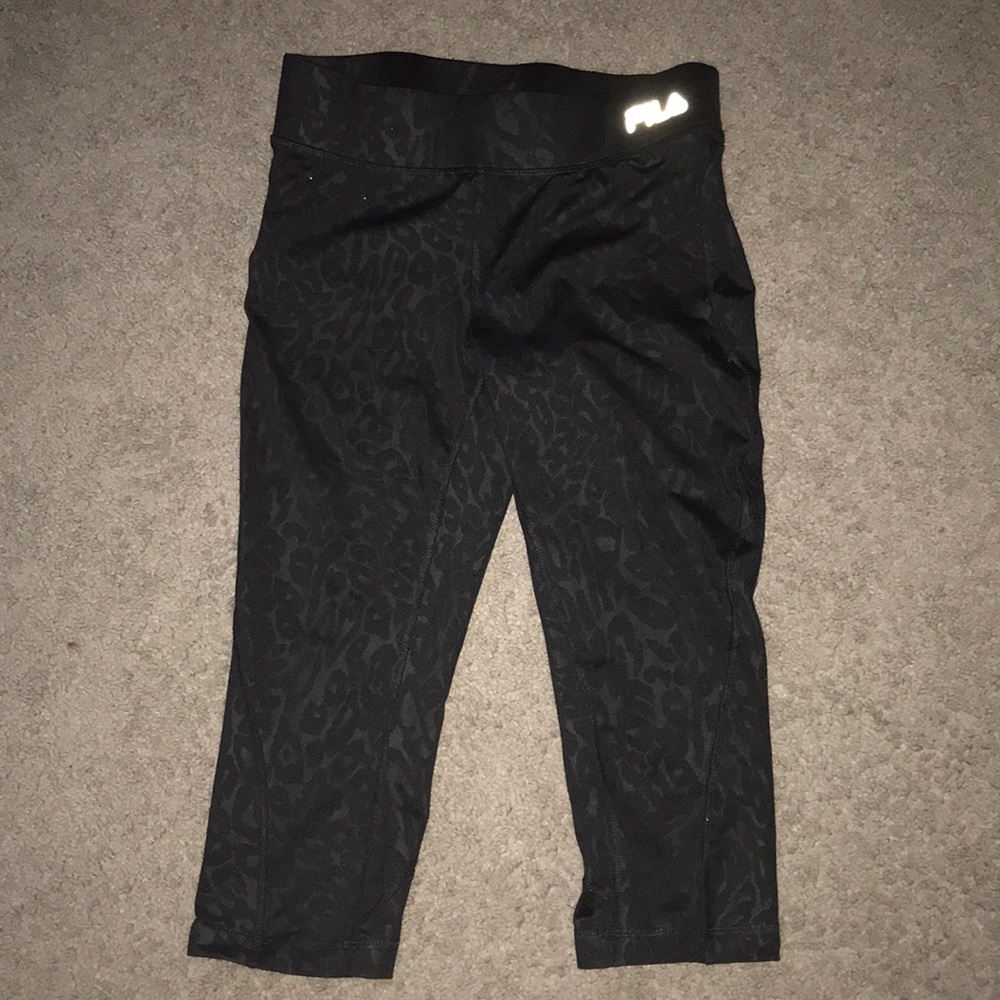 FILA Sport Cropped Black Leopard Size S